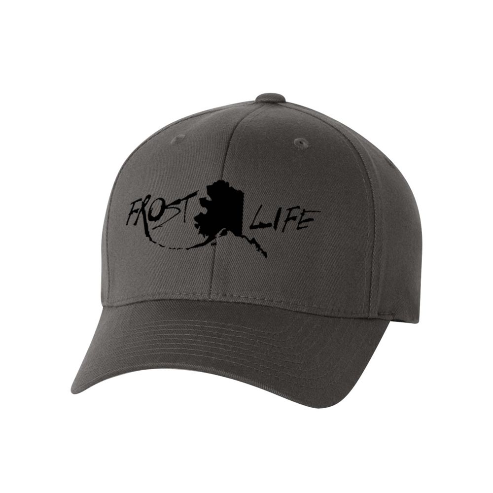 Alaska State Outline Flexfit Hat XL-2XL / Dark Grey